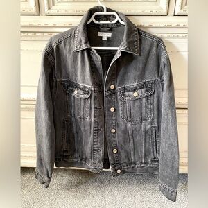 Topshop Dark Grey Denim Jacket (M)